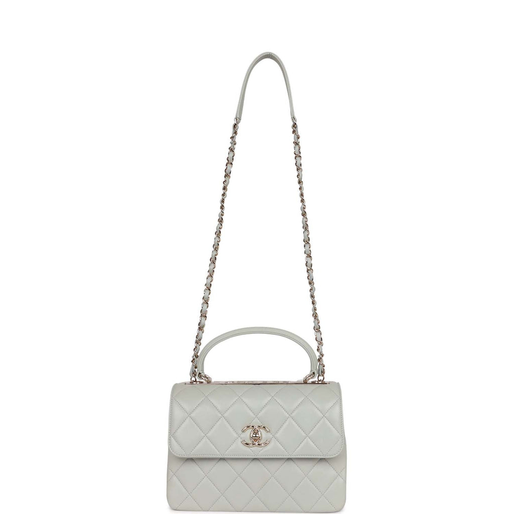 Chanel Large Trendy CC Bag Grey Lambskin Light Gold Hardware