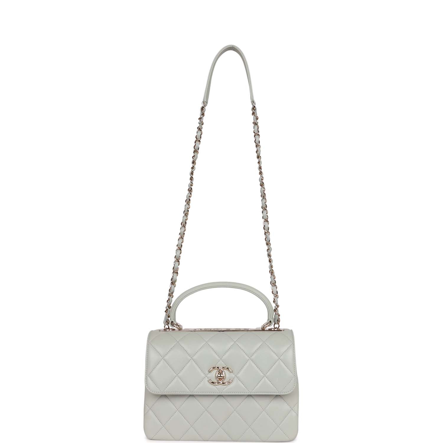 Chanel Large Trendy CC Bag Grey Lambskin Light Gold Hardware