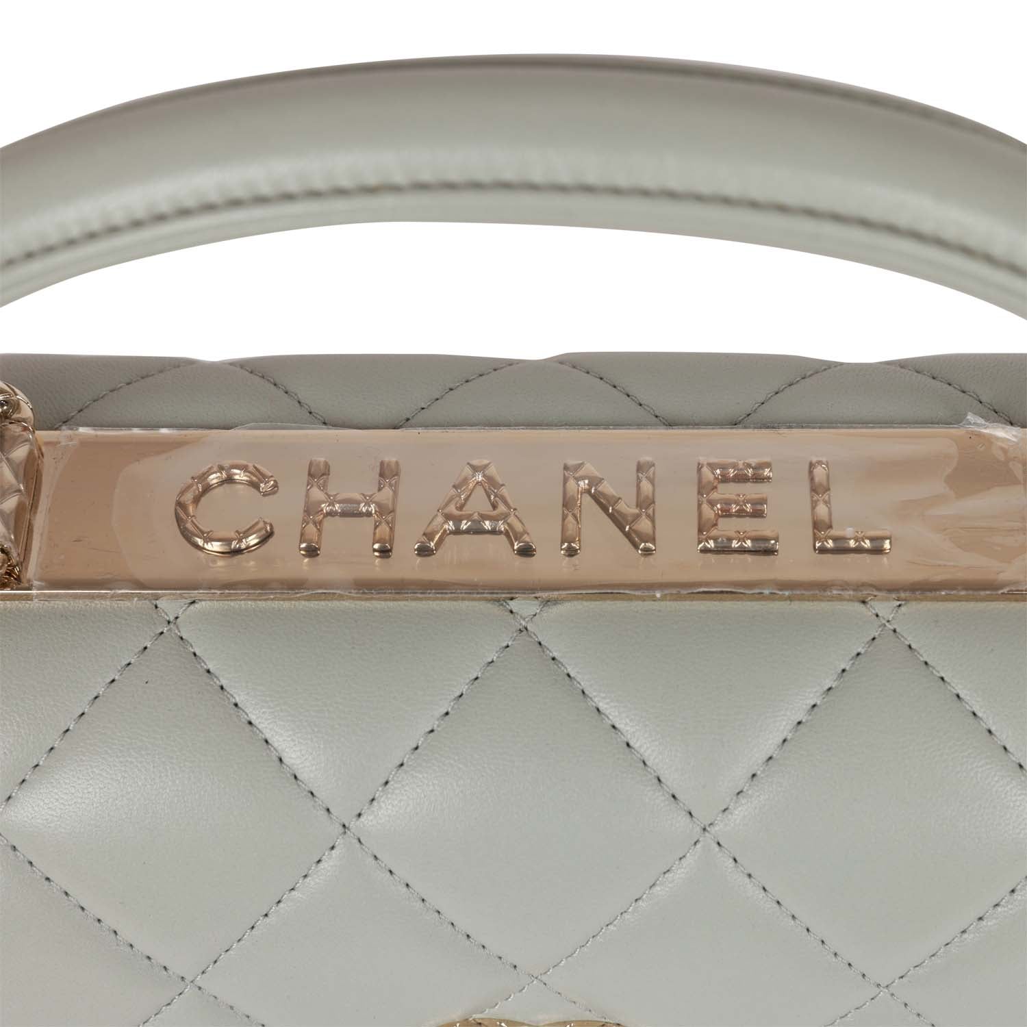 Chanel Large Trendy CC Bag Grey Lambskin Light Gold Hardware