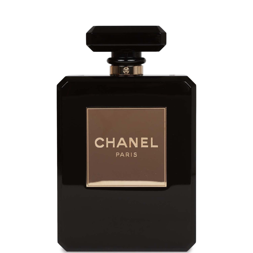 Chanel Minaudiere Perfume Clutch Black Acrylic Light Gold Hardware