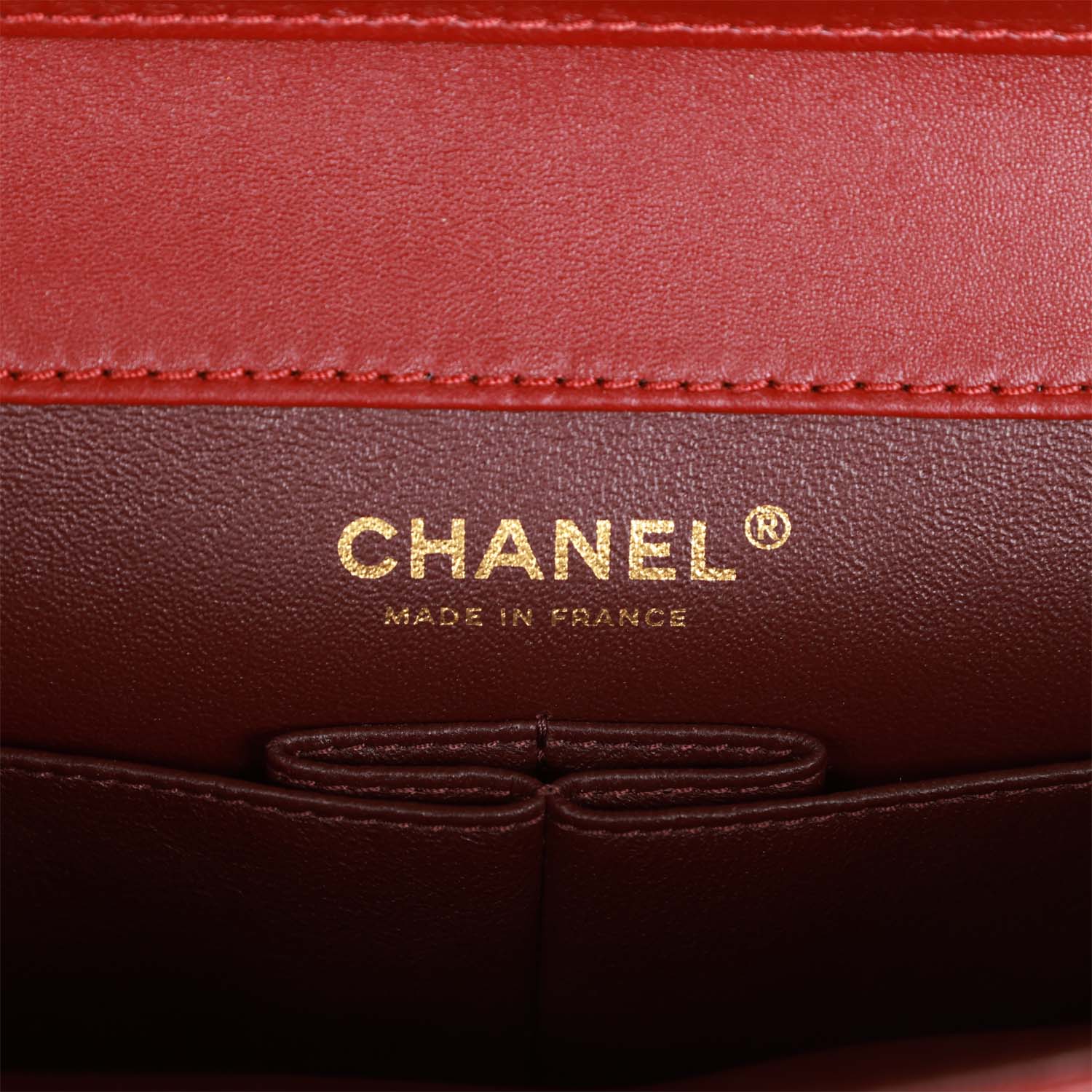 Chanel Classic Flap Gabrielle Brasserie Menu Clutch Burgundy and Black Lambskin Antique Gold Hardware
