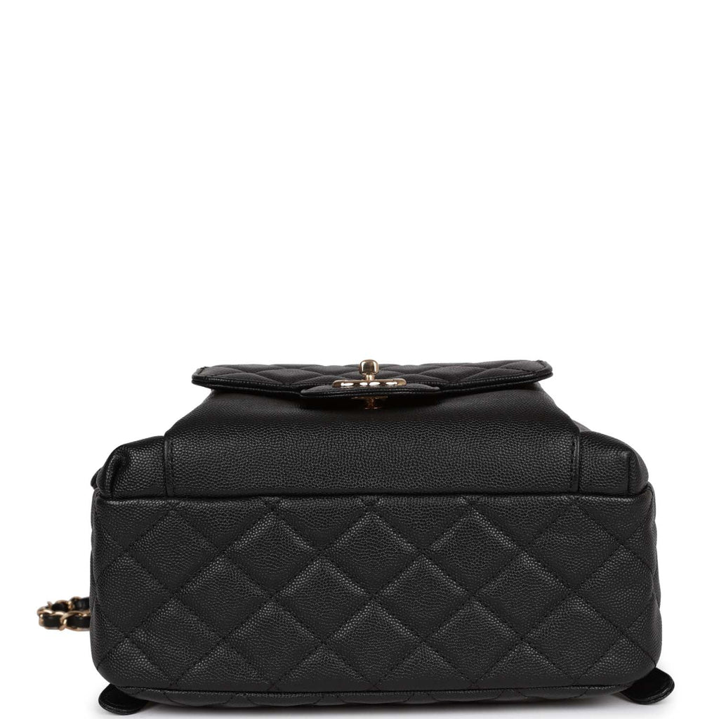 Chanel Large Backpack Black Caviar Light Gold Hardware