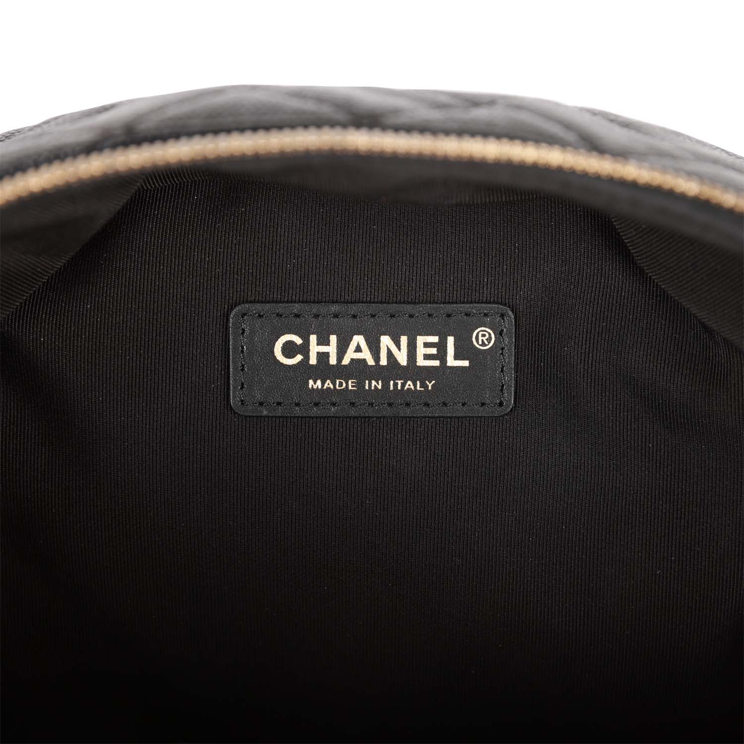 Chanel Large Backpack Black Caviar Light Gold Hardware