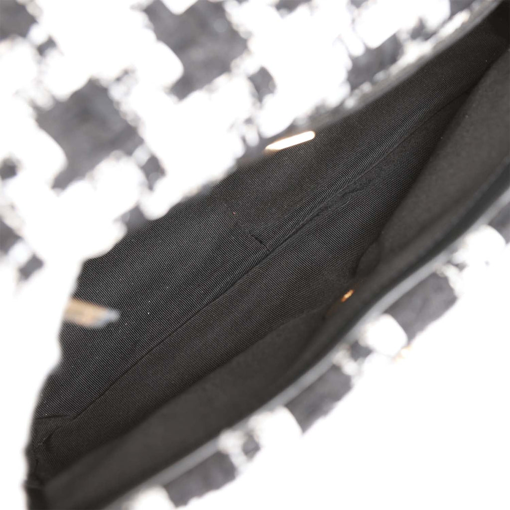 Chanel Medium 19 Flap Bag Black and White Tweed Mixed Hardware