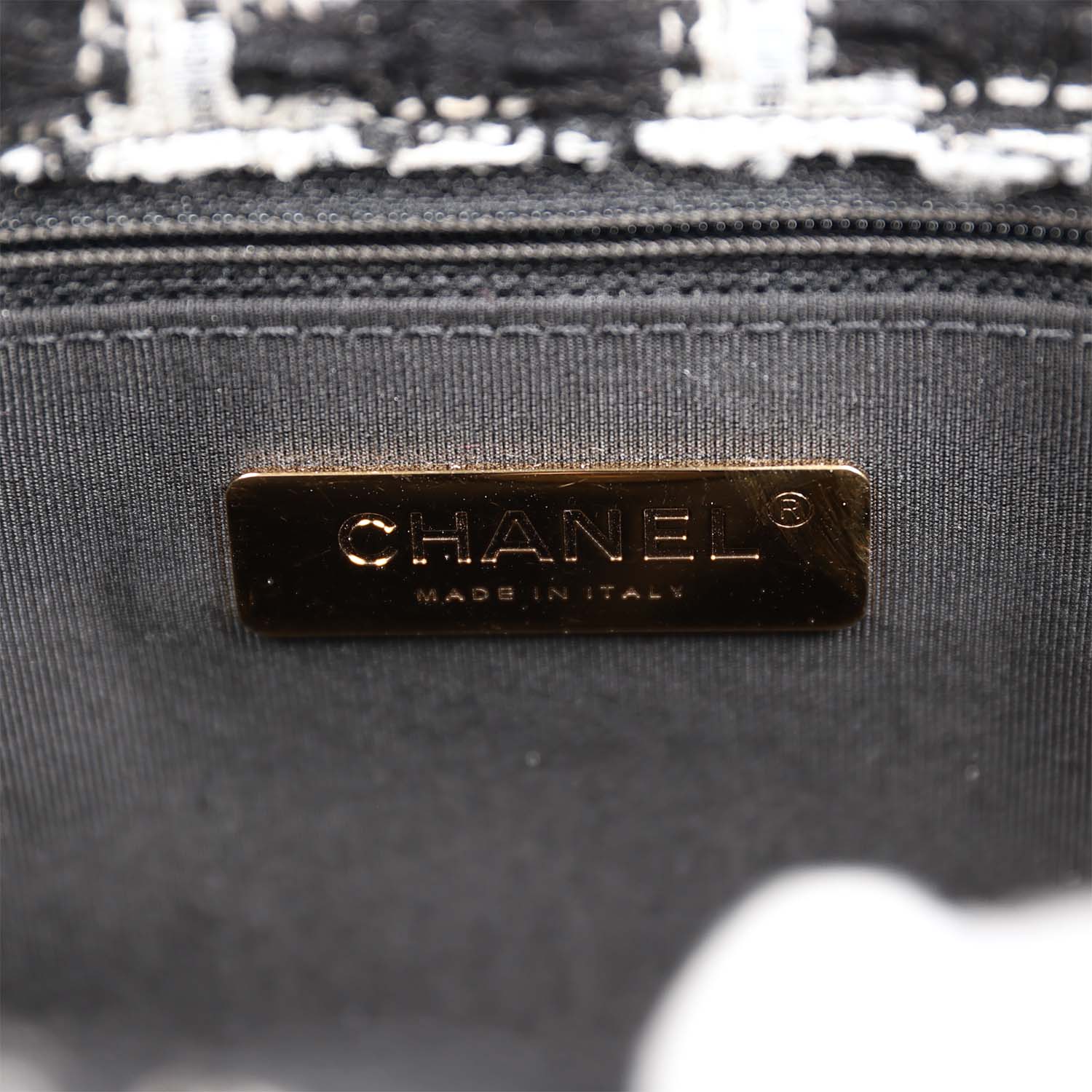 Chanel Medium 19 Flap Bag Black and White Tweed Mixed Hardware