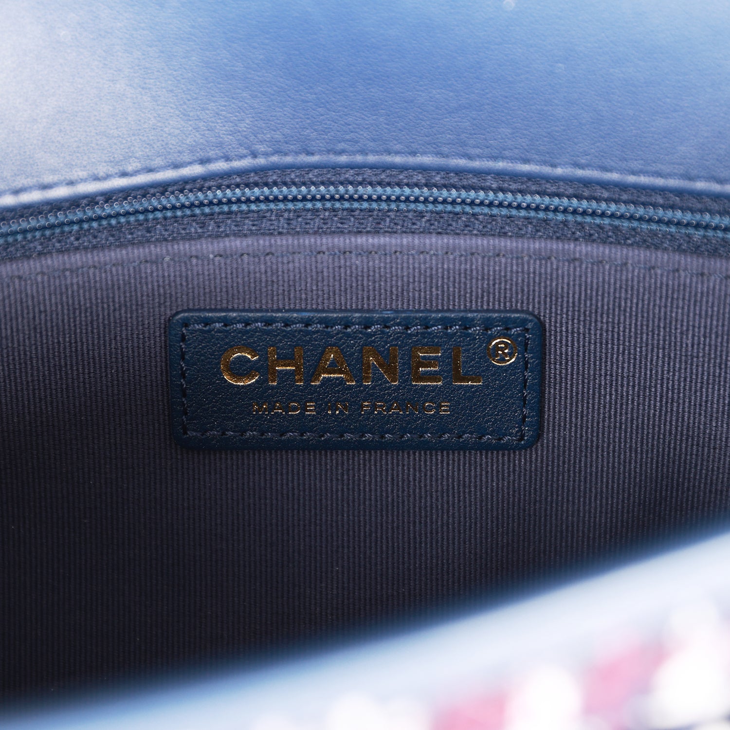 Chanel Medium School Memory Flap Bag with Top Handle Navy Multicolor Tweed Aged Gold Hardware
