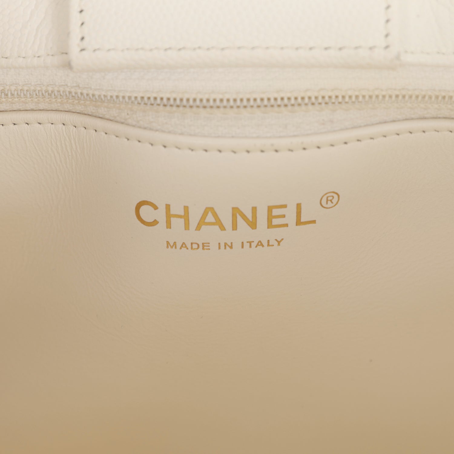 Chanel Large Classic Timeless Tote White Caviar Light Gold Hardware