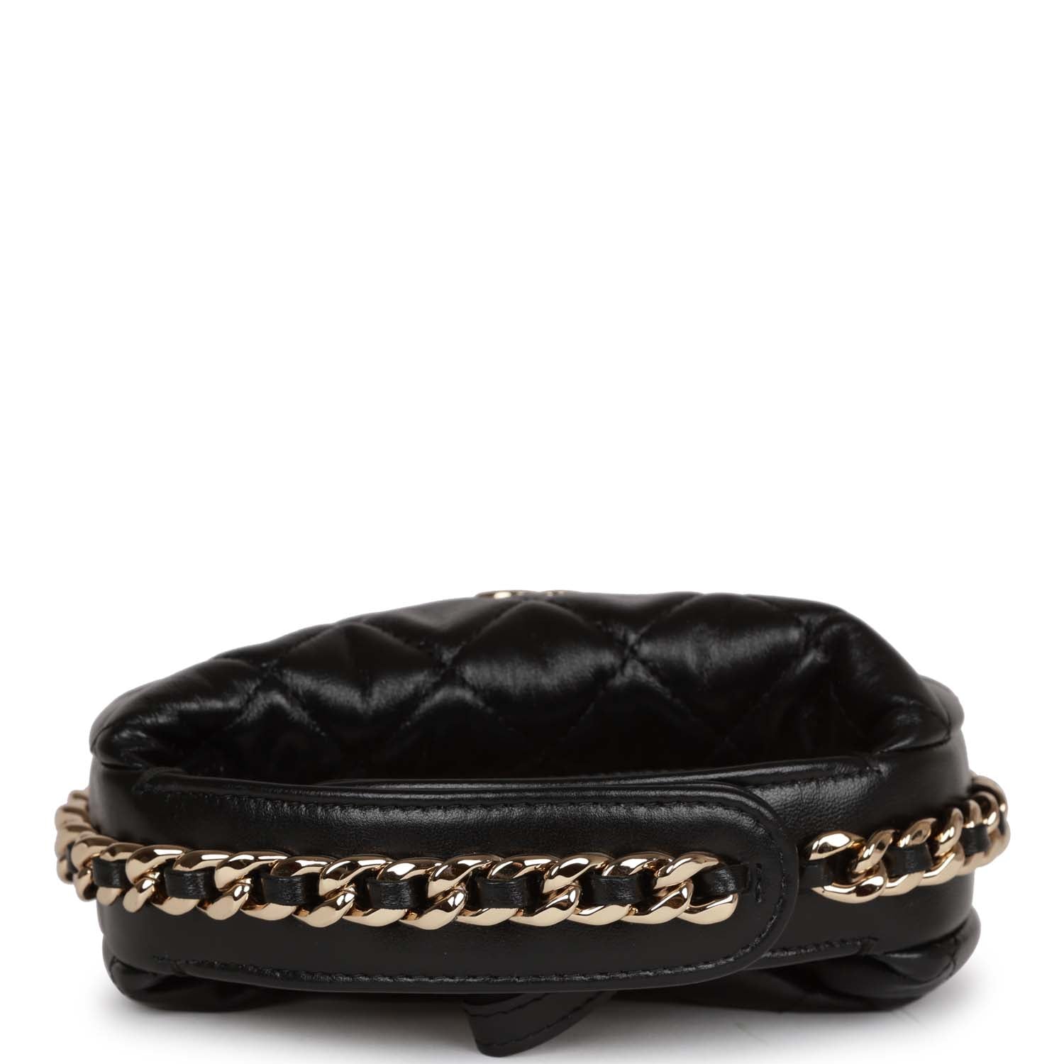 Chanel Chain Around Mini Pouch Black Lambskin Light Gold Hardware