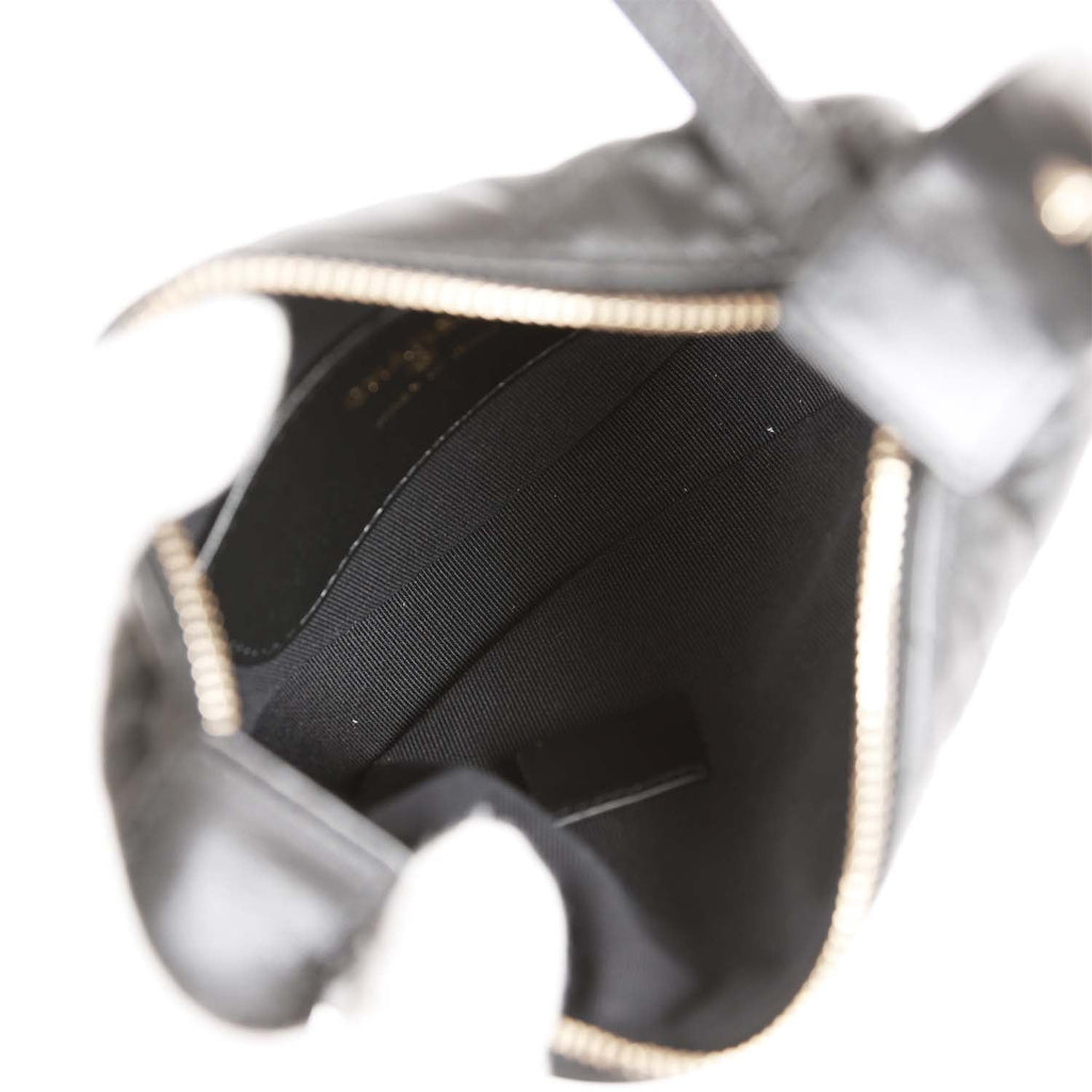Chanel Chain Around Mini Pouch Black Lambskin Light Gold Hardware