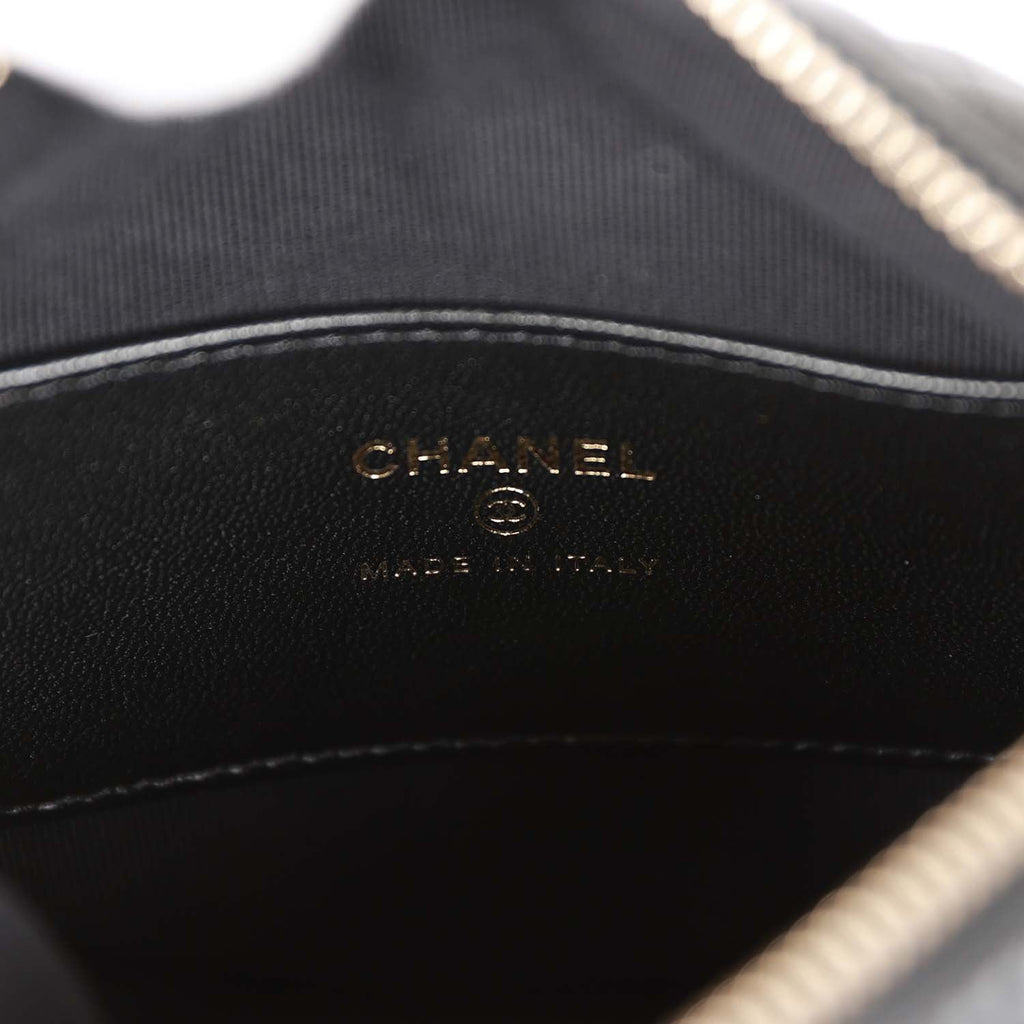 Chanel Chain Around Mini Pouch Black Lambskin Light Gold Hardware