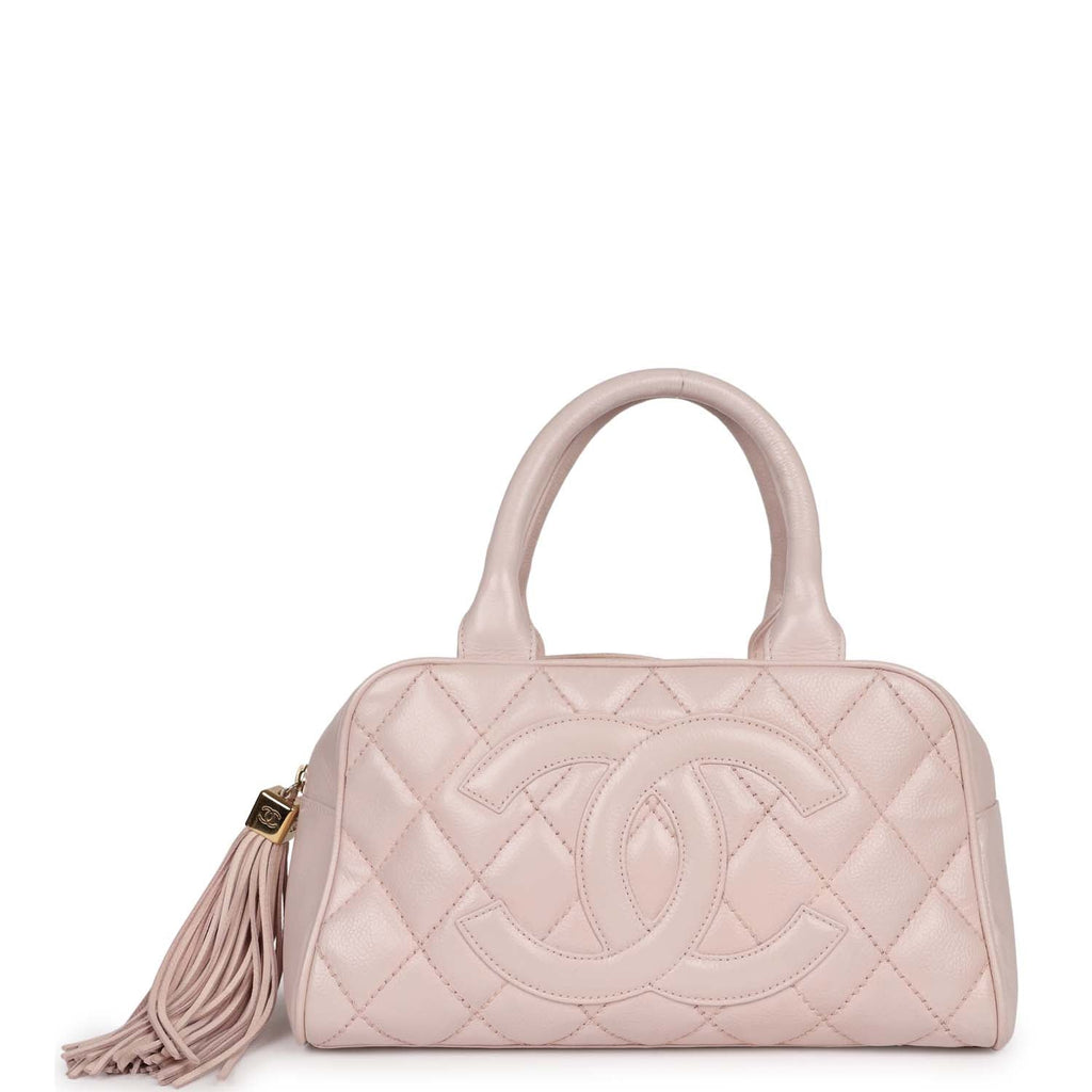 Chanel Vintage Timeless Bowler Light Pink Caviar Gold Hardware