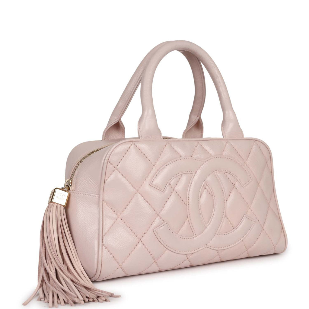 Chanel Vintage Timeless Bowler Light Pink Caviar Gold Hardware