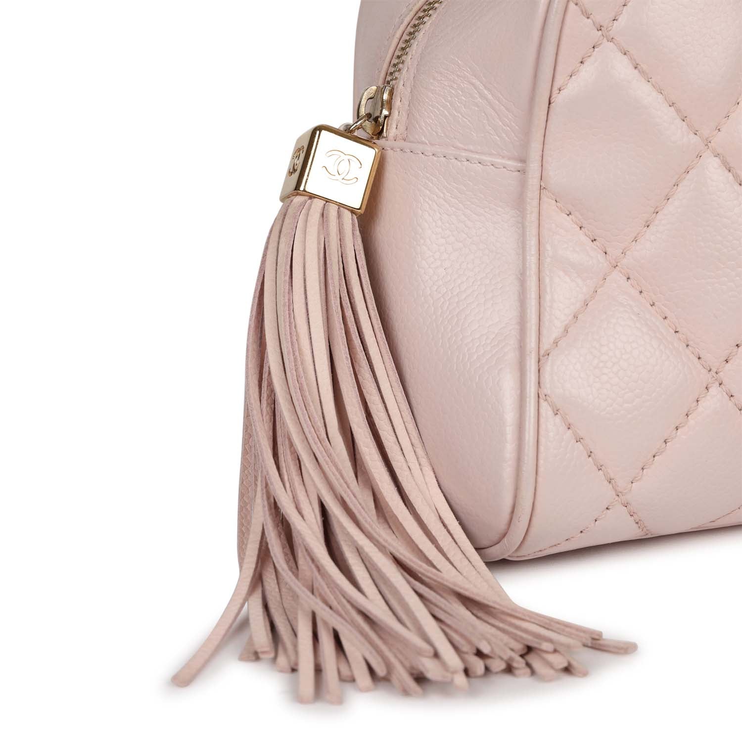 Chanel Vintage Timeless Bowler Light Pink Caviar Gold Hardware