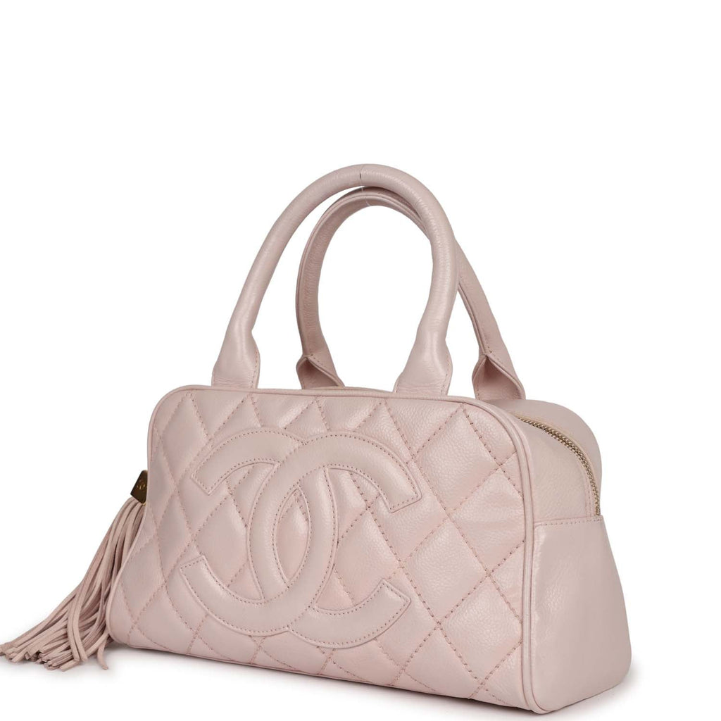 Chanel Vintage Timeless Bowler Light Pink Caviar Gold Hardware