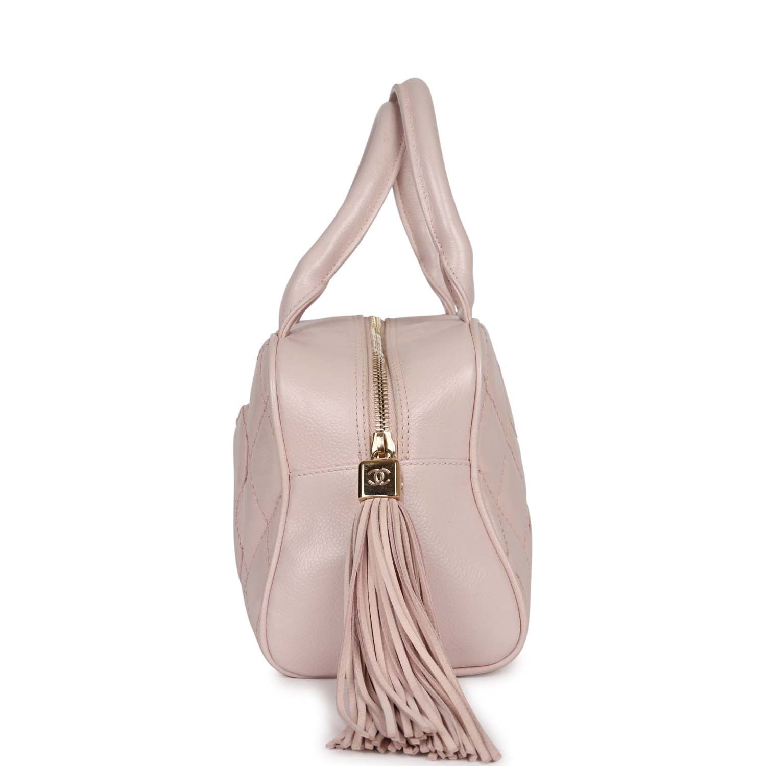 Chanel Vintage Timeless Bowler Light Pink Caviar Gold Hardware