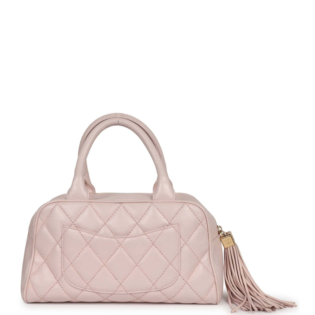 Chanel Vintage Timeless Bowler Light Pink Caviar Gold Hardware