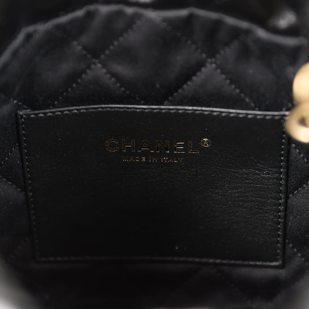Chanel Mini 22 Bag Black Calfskin Gold Hardware