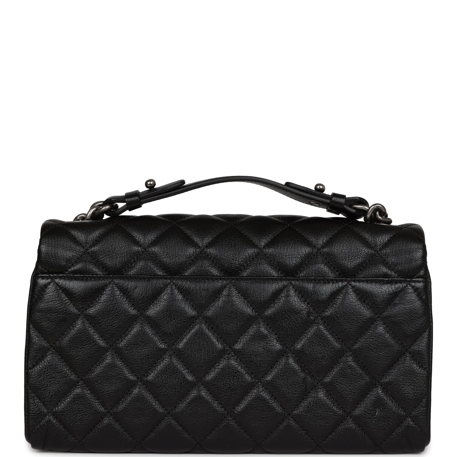 Chanel City Rock Medium Flap Black Goatskin Ruthenium Hardware