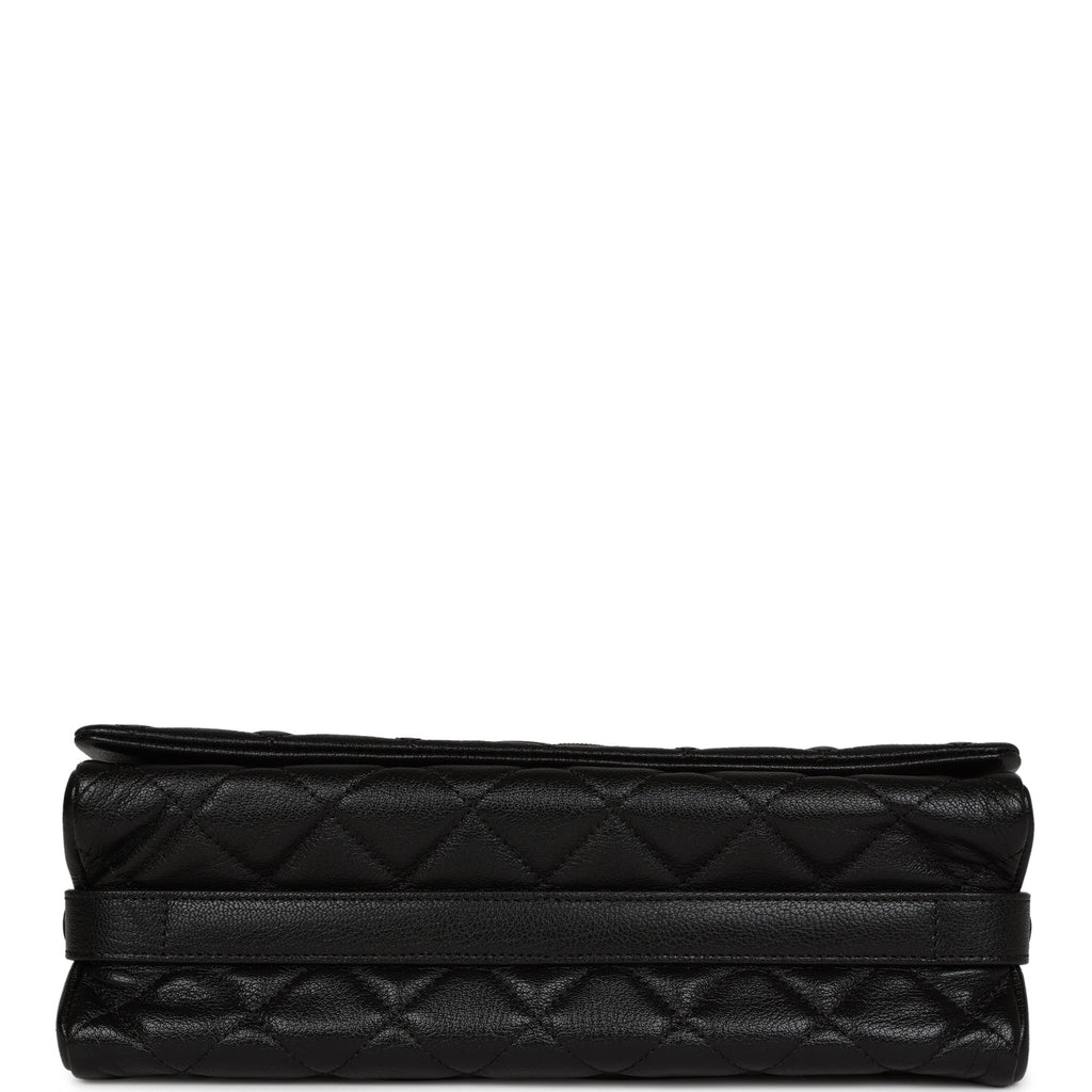 Chanel City Rock Medium Flap Black Goatskin Ruthenium Hardware