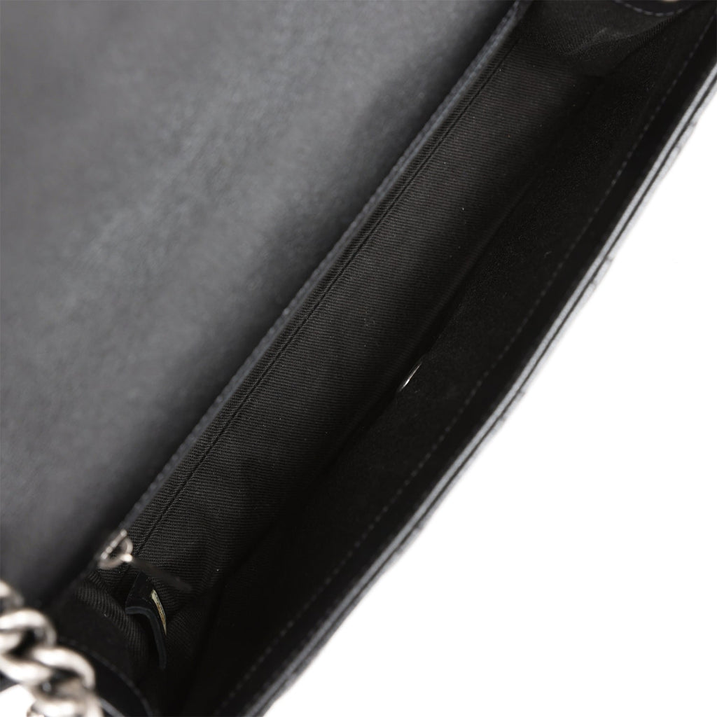 Chanel City Rock Medium Flap Black Goatskin Ruthenium Hardware