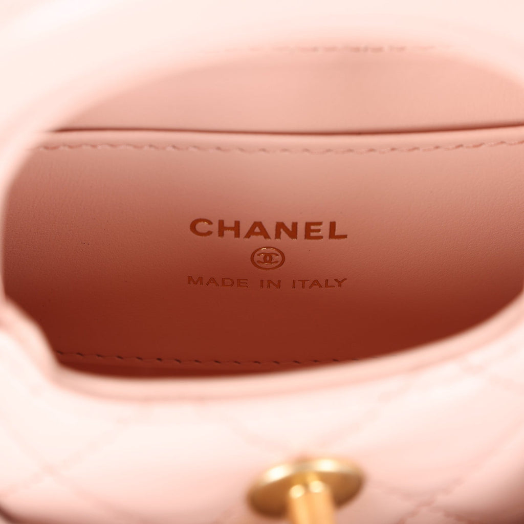 Chanel Nano Kelly Shopper Pink Shiny Aged Calfskin Brushed Gold Hardware