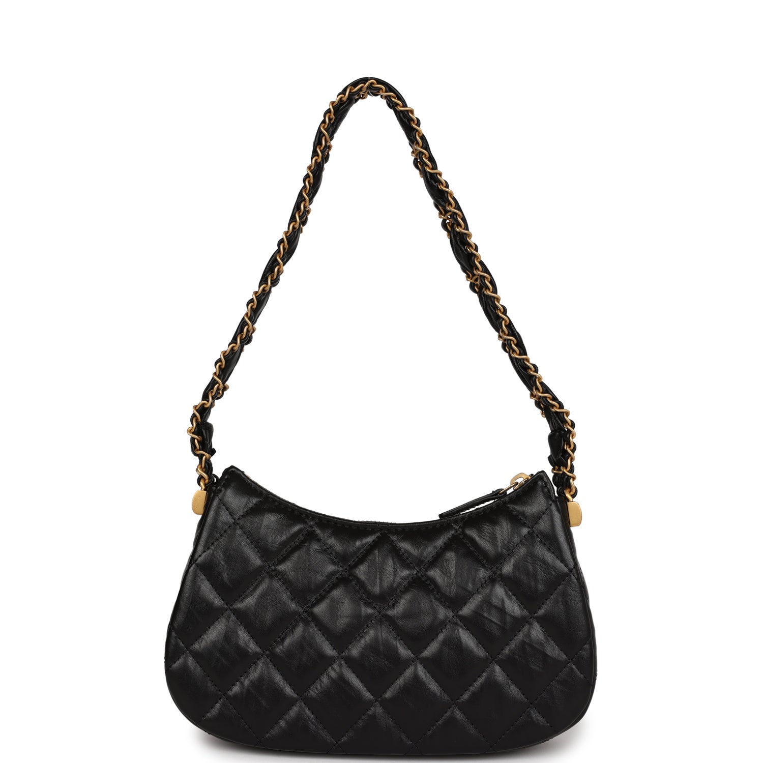 Chanel 19 Hobo Bag Black Aged Calfskin Brushed Gold Hardware