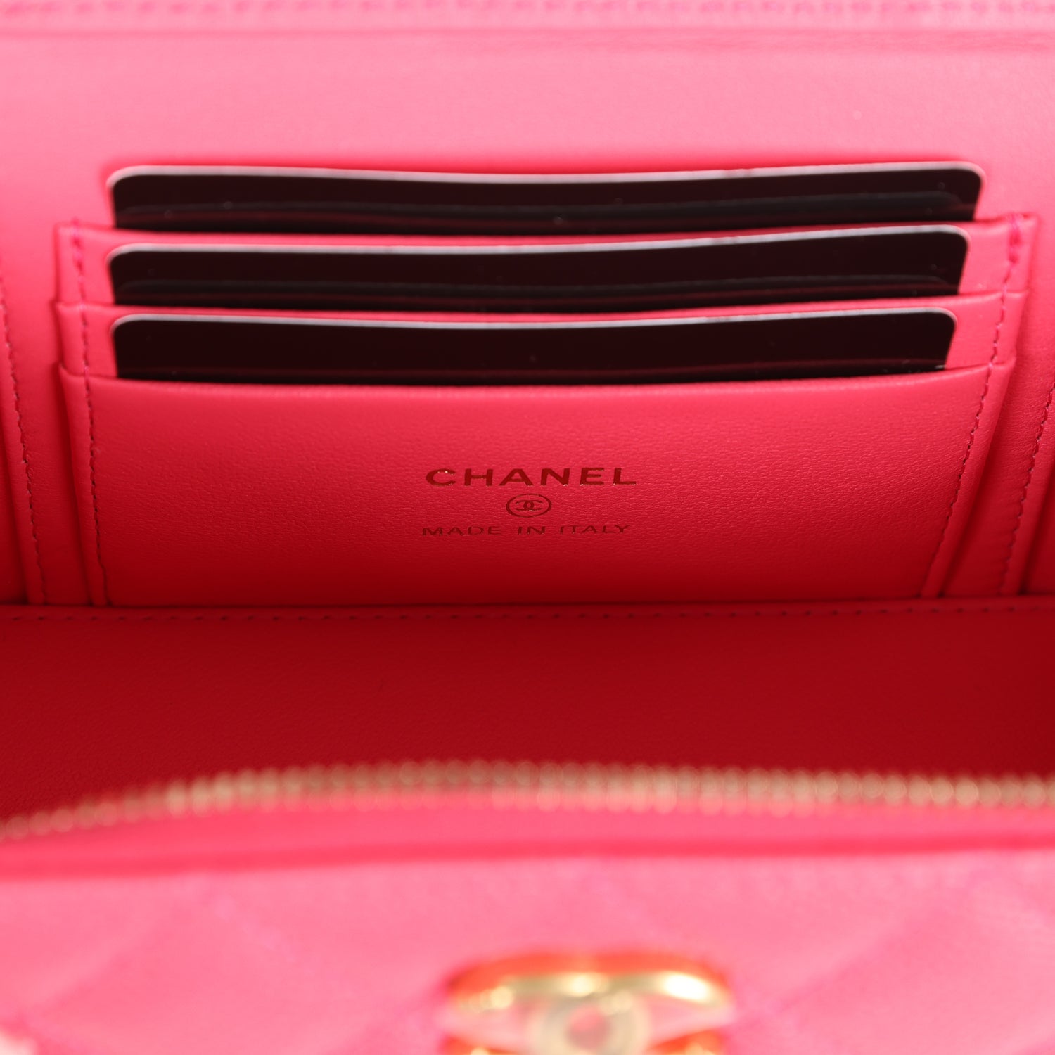 Chanel Small Vanity Case Hot Pink Caviar Brushed Gold Hardware
