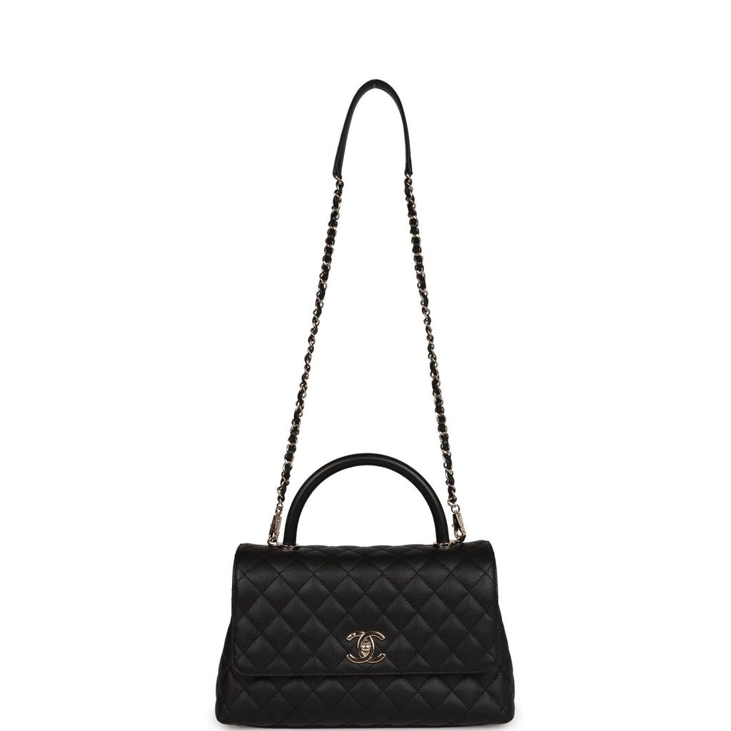 Chanel Small Coco Handle Flap Bag Black Caviar Gold Hardware