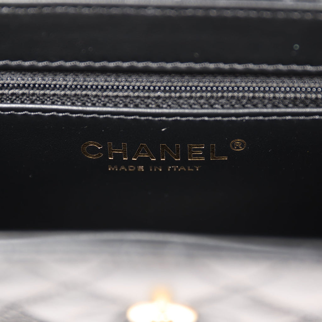 Chanel Small Kelly Shopper Black Shiny Aged Calfskin Brushed Gold Hardware