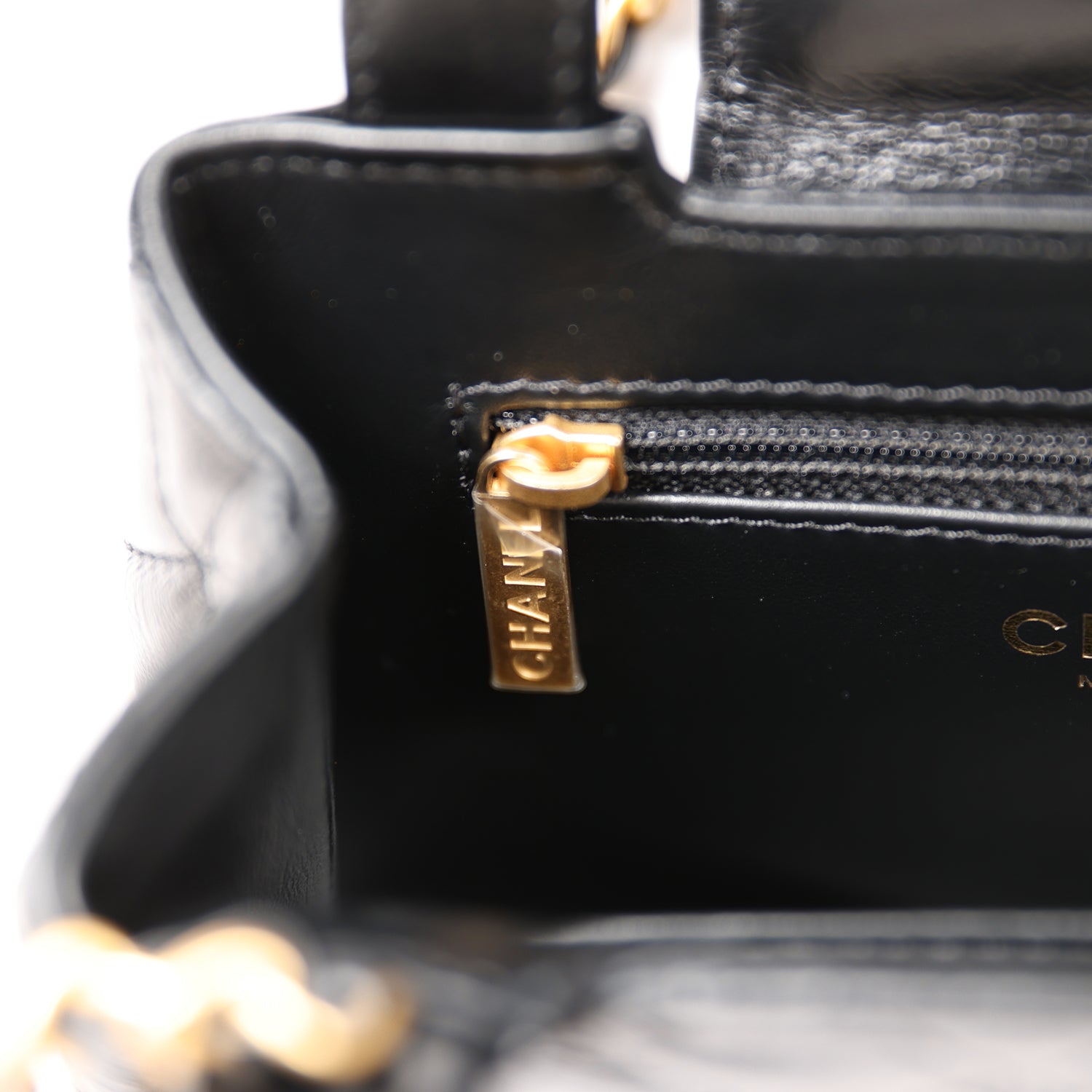 Chanel Small Kelly Shopper Black Shiny Aged Calfskin Brushed Gold Hardware