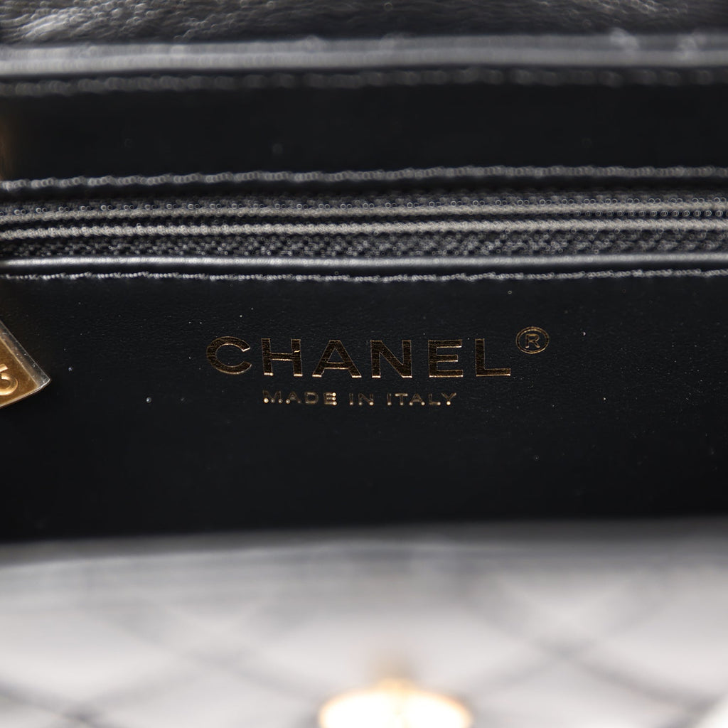 Chanel Small Kelly Shopper Black Shiny Aged Calfskin Brushed Gold Hardware