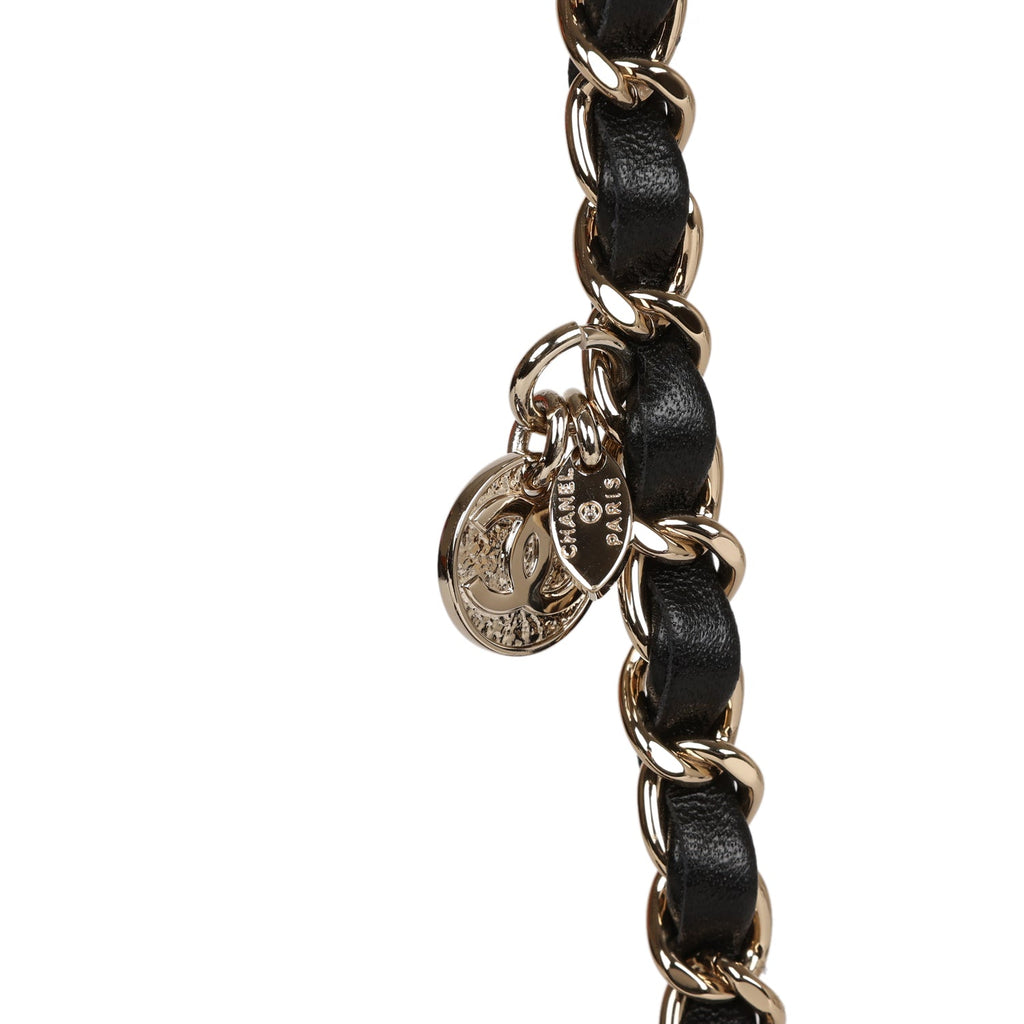 Chanel Mini Camellia Closure Flap Black and Pink Tweed Gold Hardware