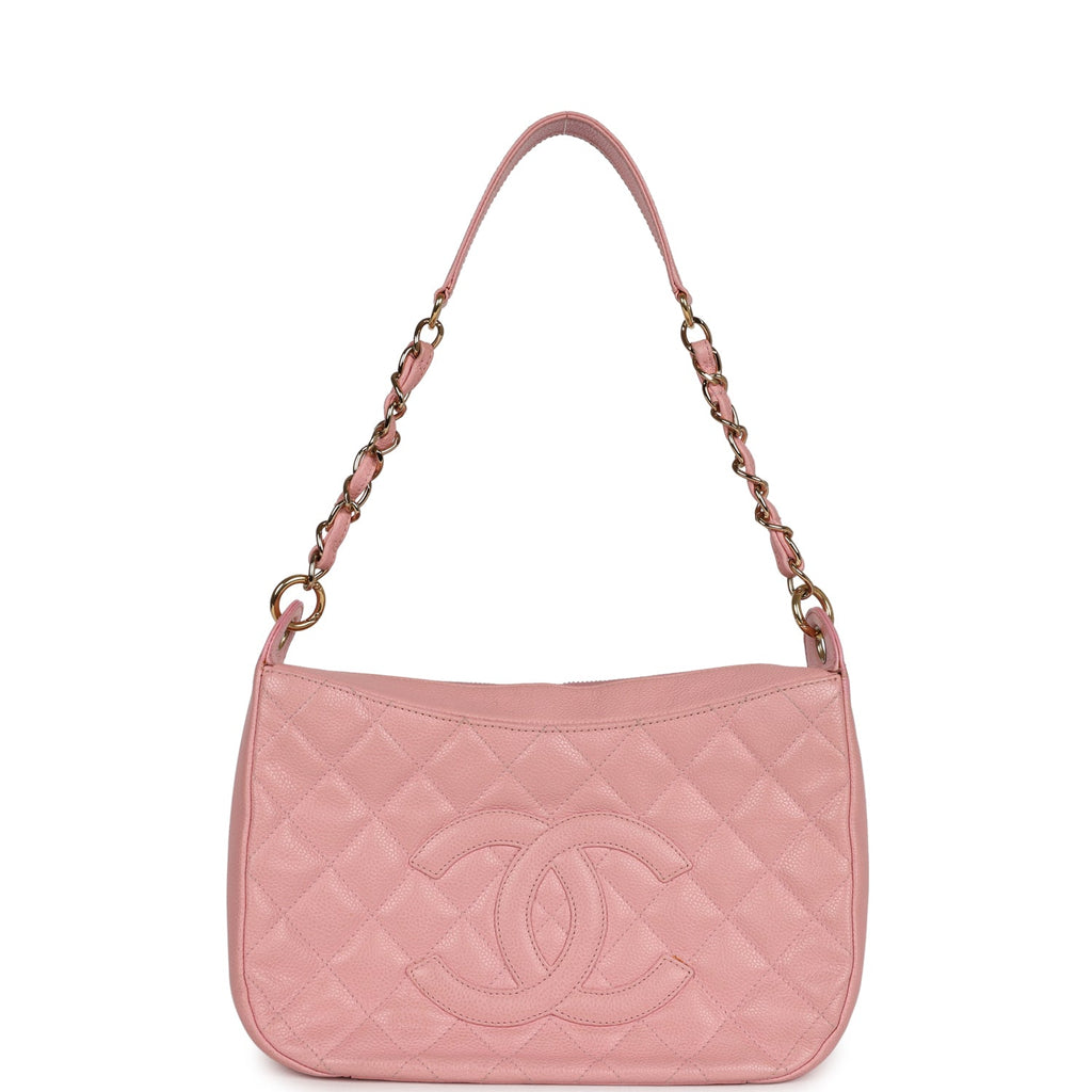 Chanel Vintage Timeless Shoulder Bag Pink Caviar Gold Hardware