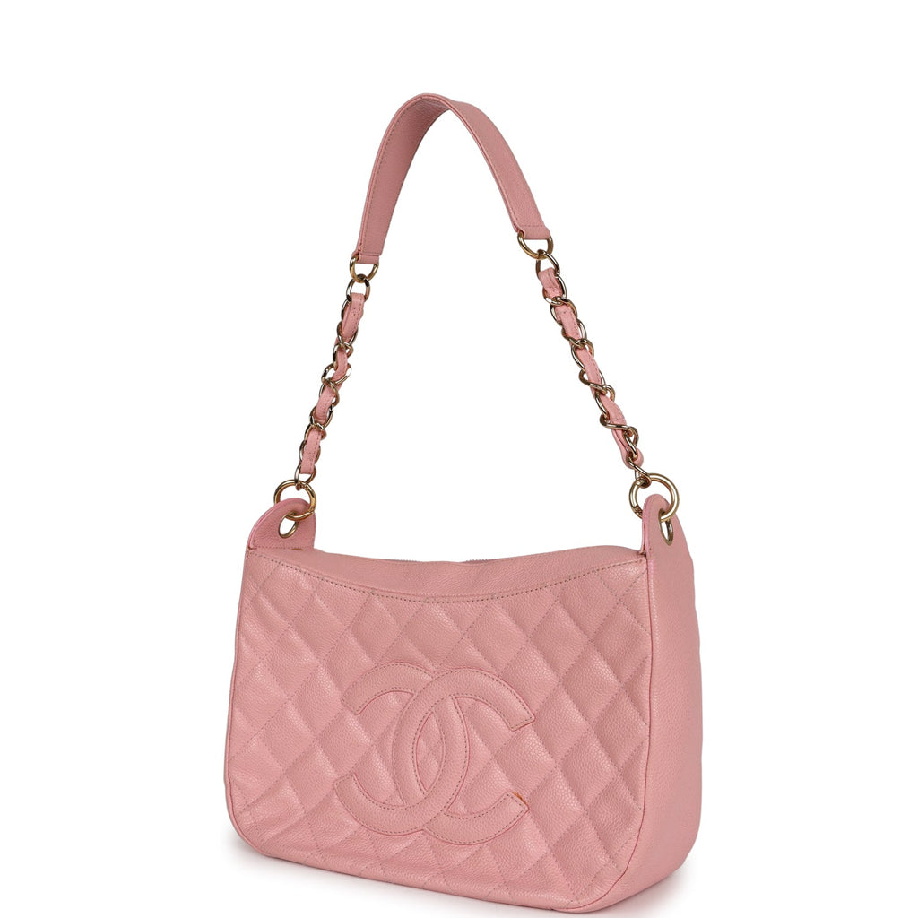 Chanel Vintage Timeless Shoulder Bag Pink Caviar Gold Hardware