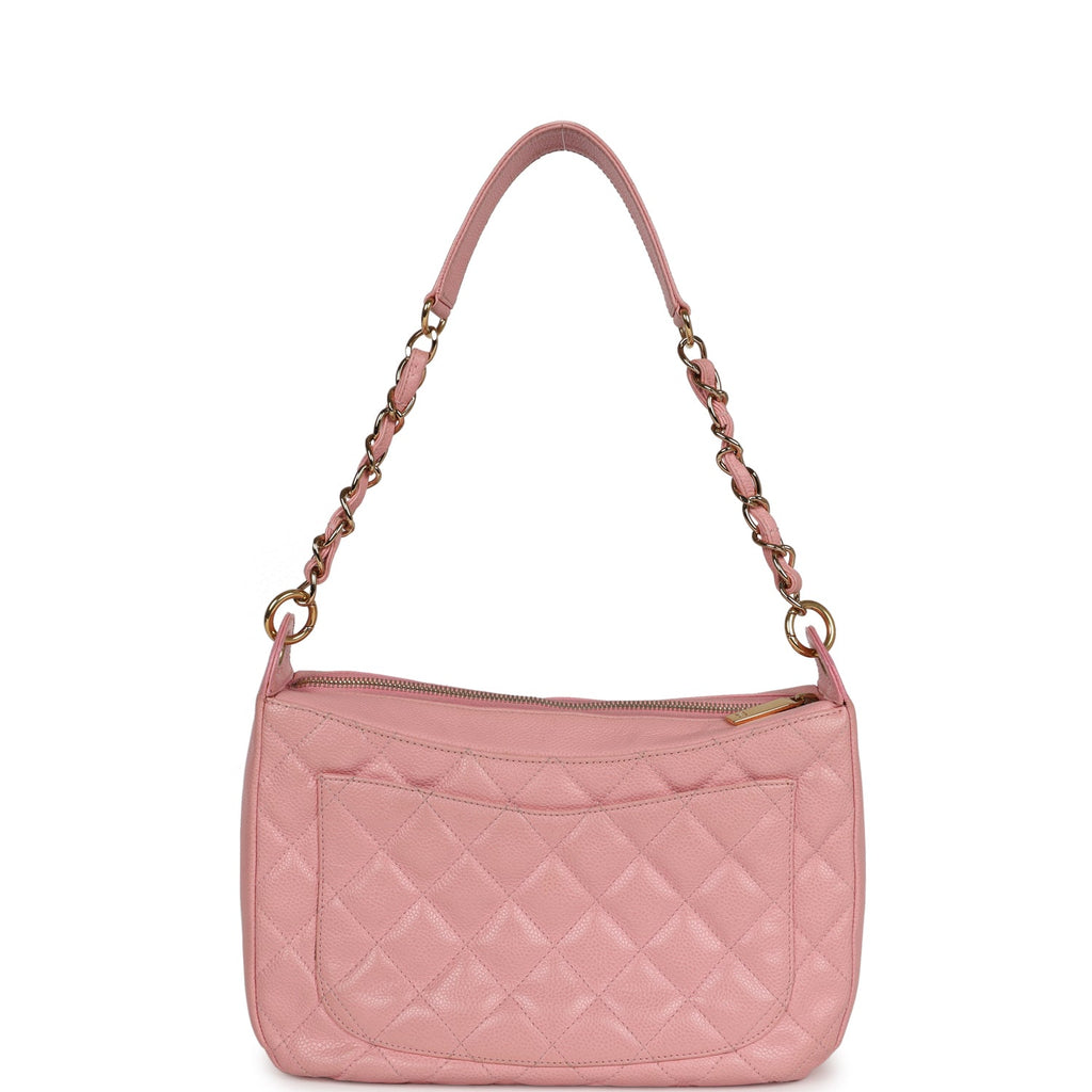 Chanel Vintage Timeless Shoulder Bag Pink Caviar Gold Hardware