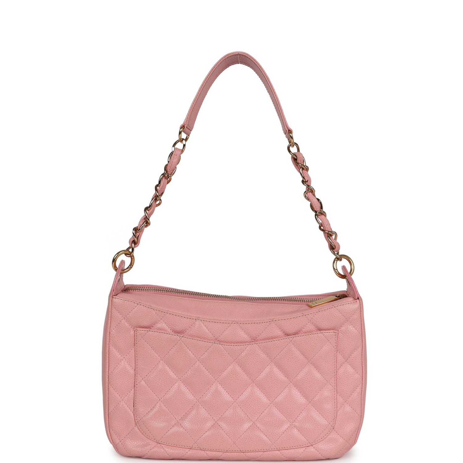 Chanel Vintage Timeless Shoulder Bag Pink Caviar Gold Hardware