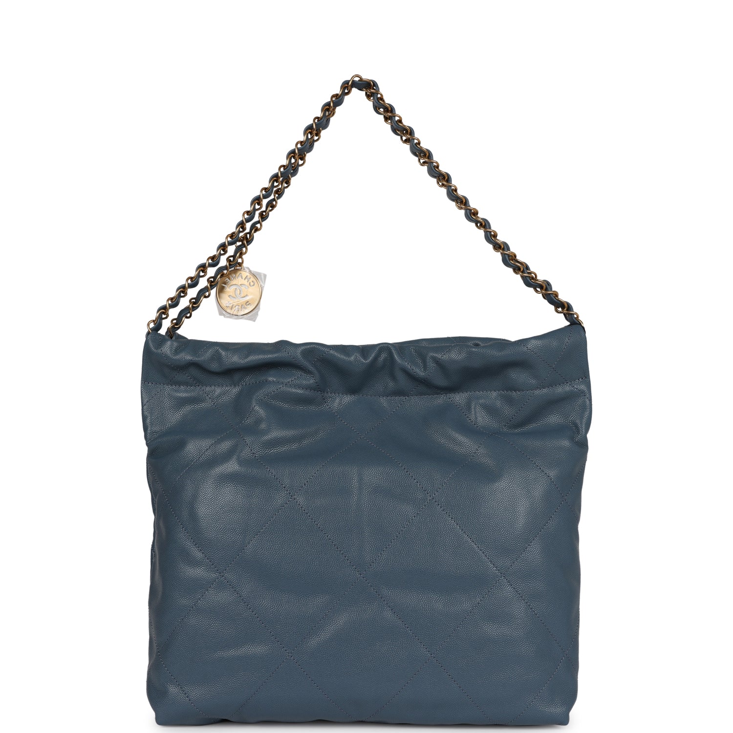 Chanel Small 22 Bag Blue Caviar Gold Hardware