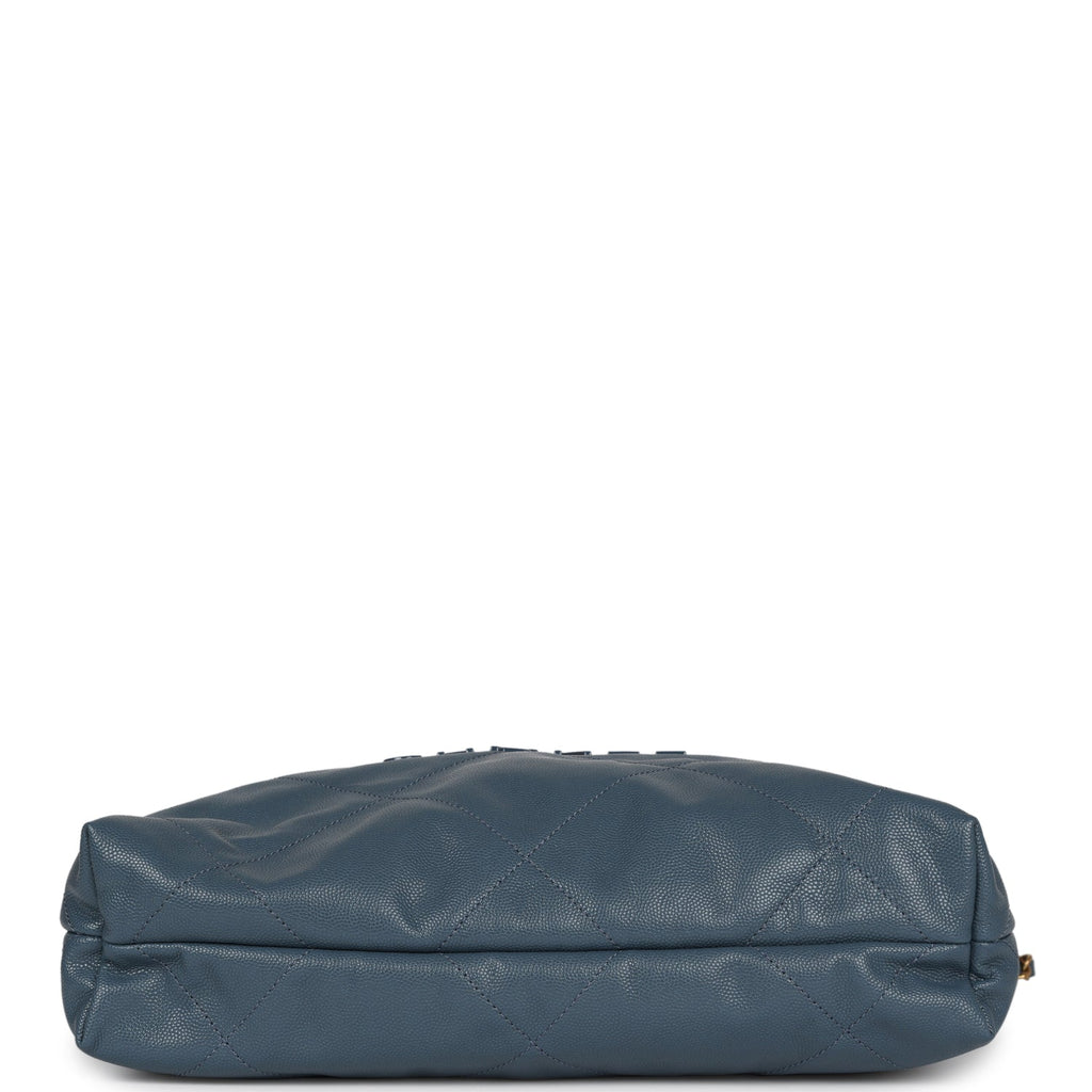 Chanel Small 22 Bag Blue Caviar Gold Hardware