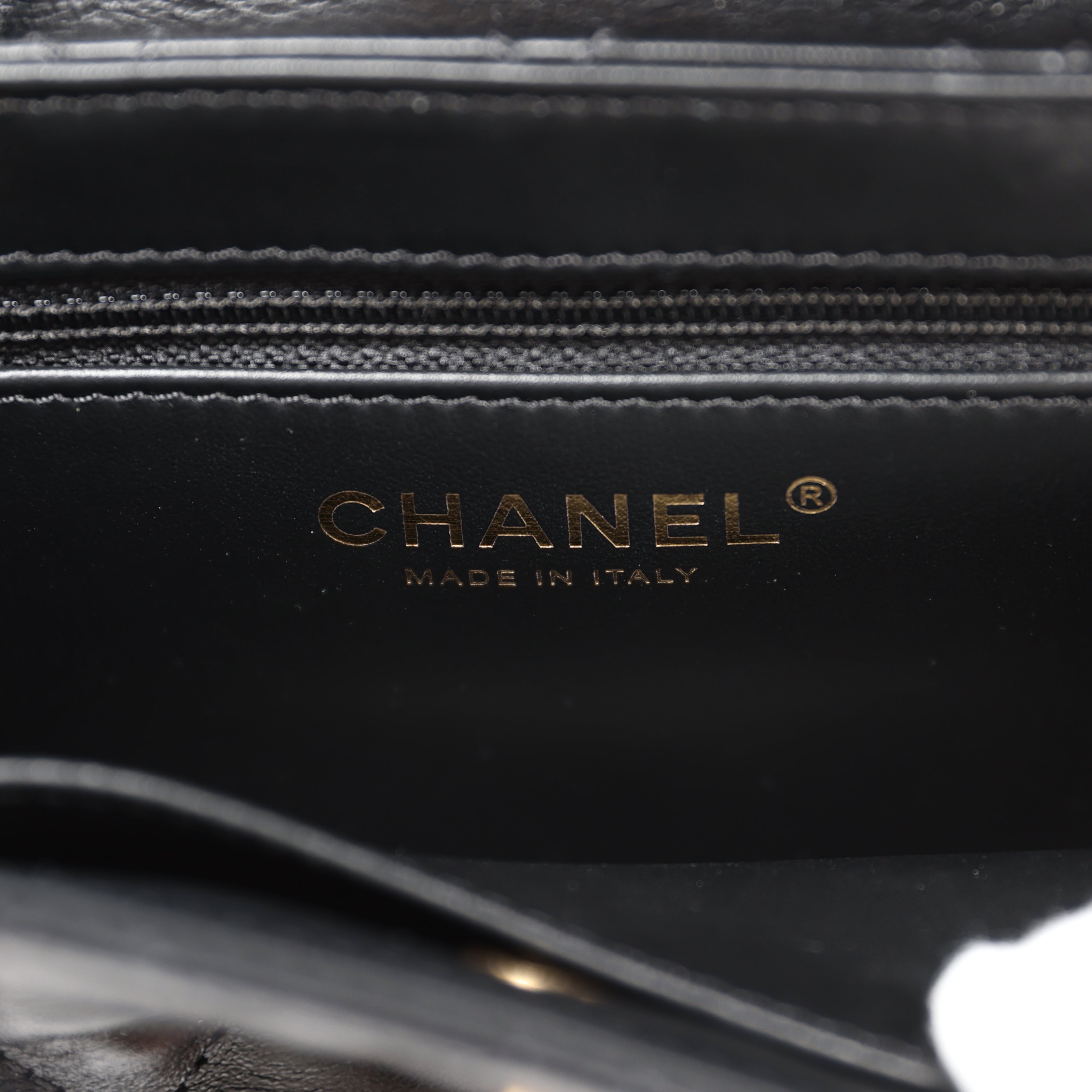 Chanel Small Kelly Shopper Black Shiny Aged Calfskin Brushed Gold Hardware