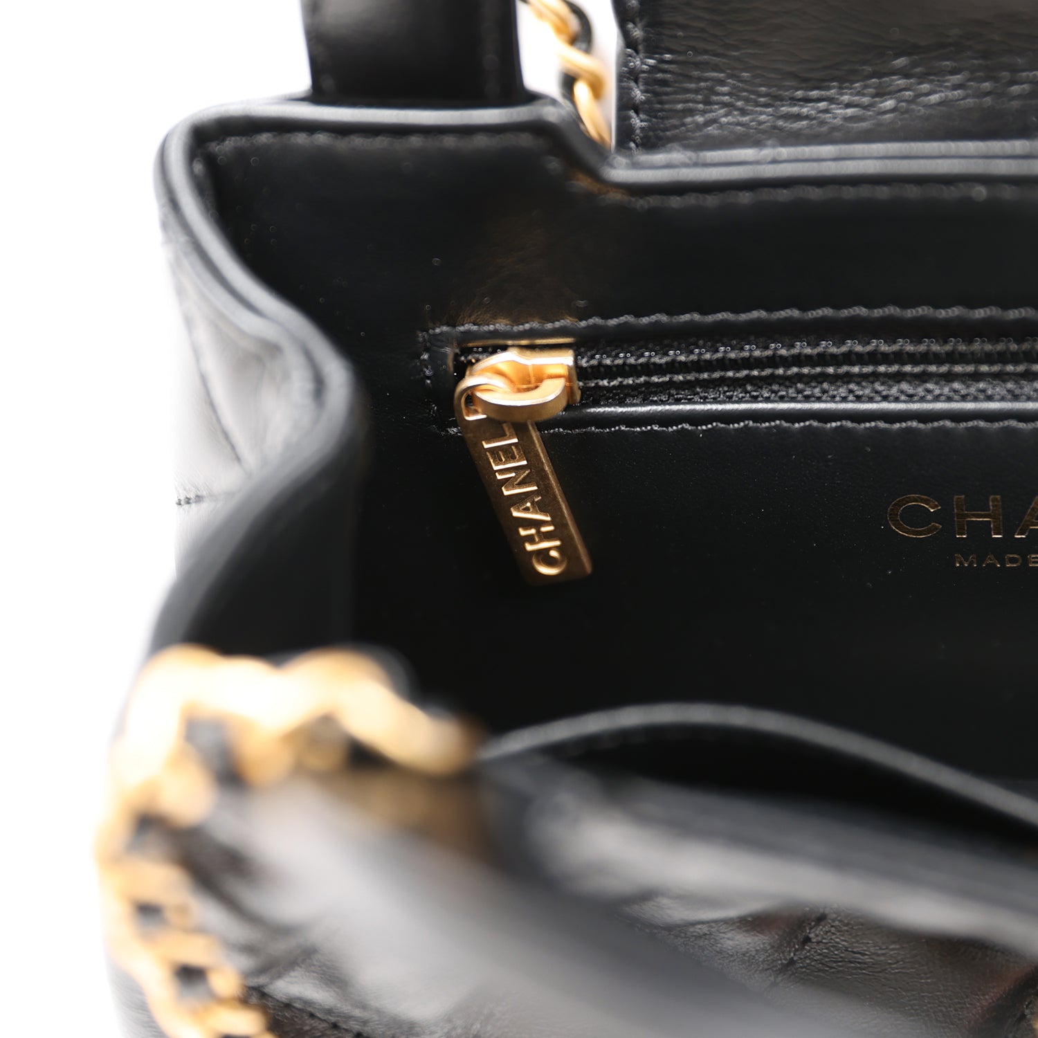 Chanel Small Kelly Shopper Black Shiny Aged Calfskin Brushed Gold Hardware