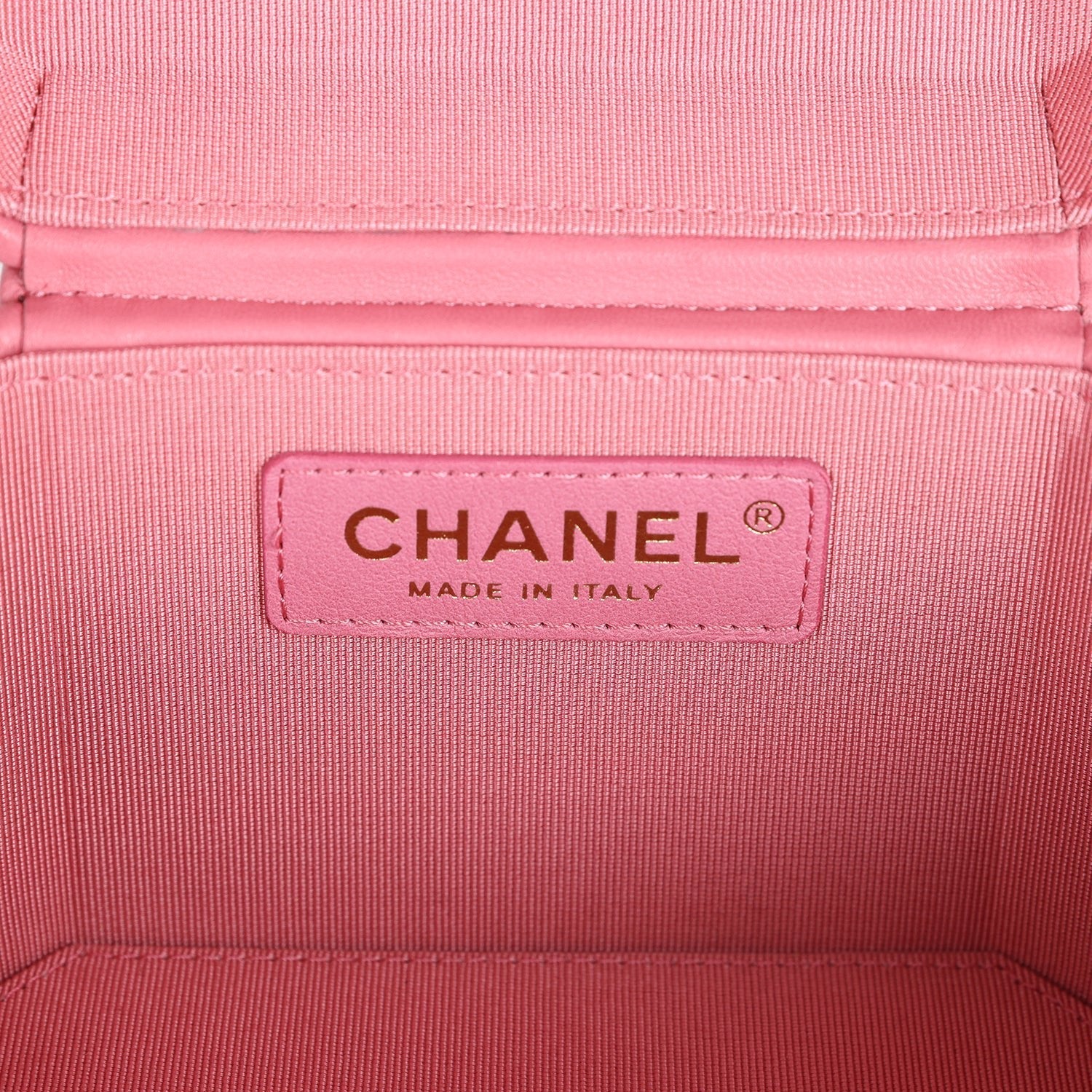 Chanel Mini Hexagon Top Handle Vanity Case Dark Pink Lambskin Gold Hardware