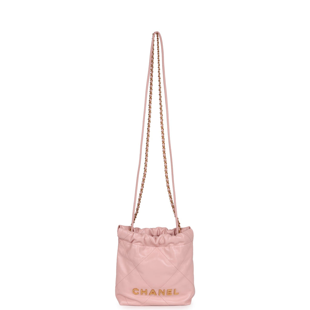 Chanel Mini 22 Bag Pink Calfskin Gold Hardware