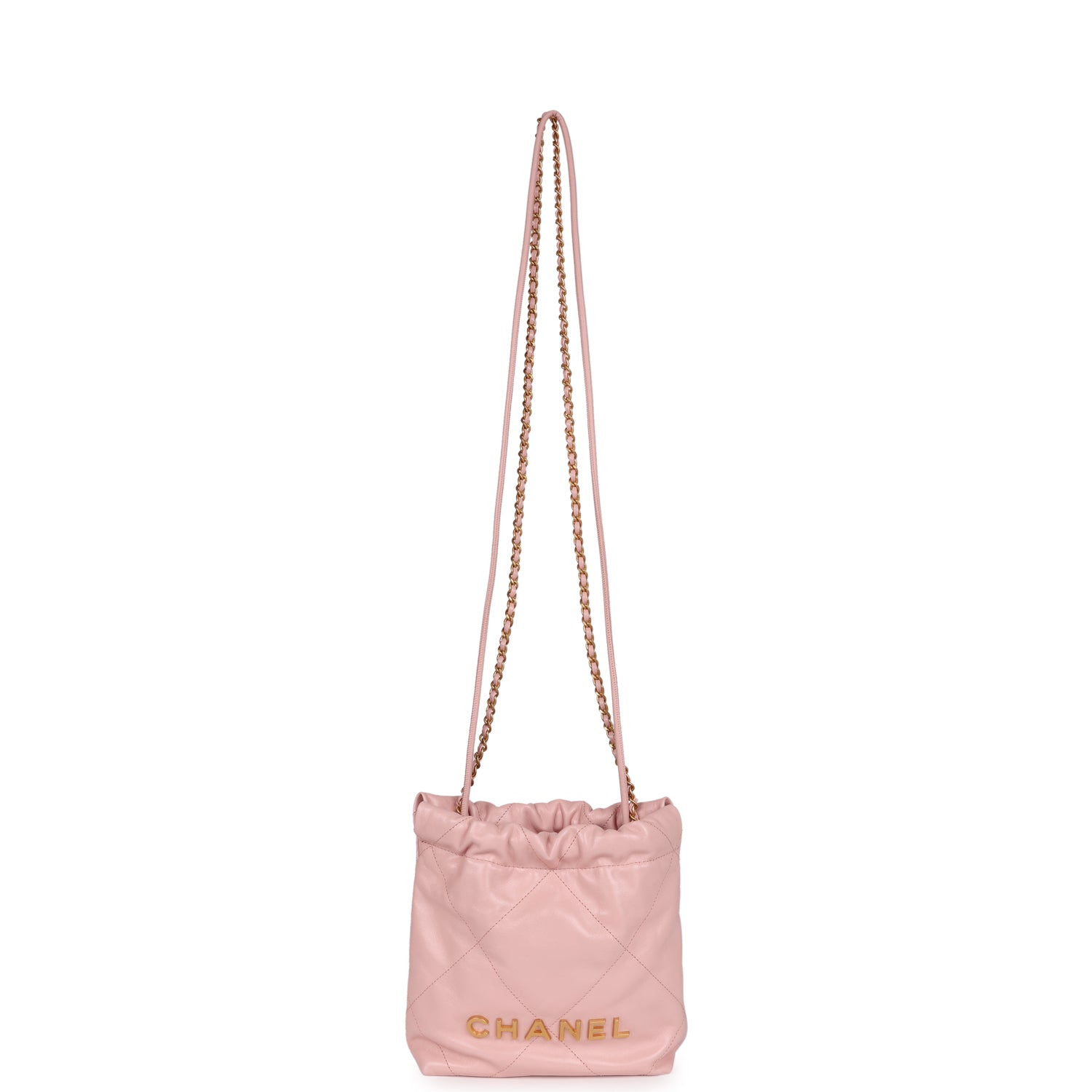 Chanel Mini 22 Bag Pink Calfskin Gold Hardware
