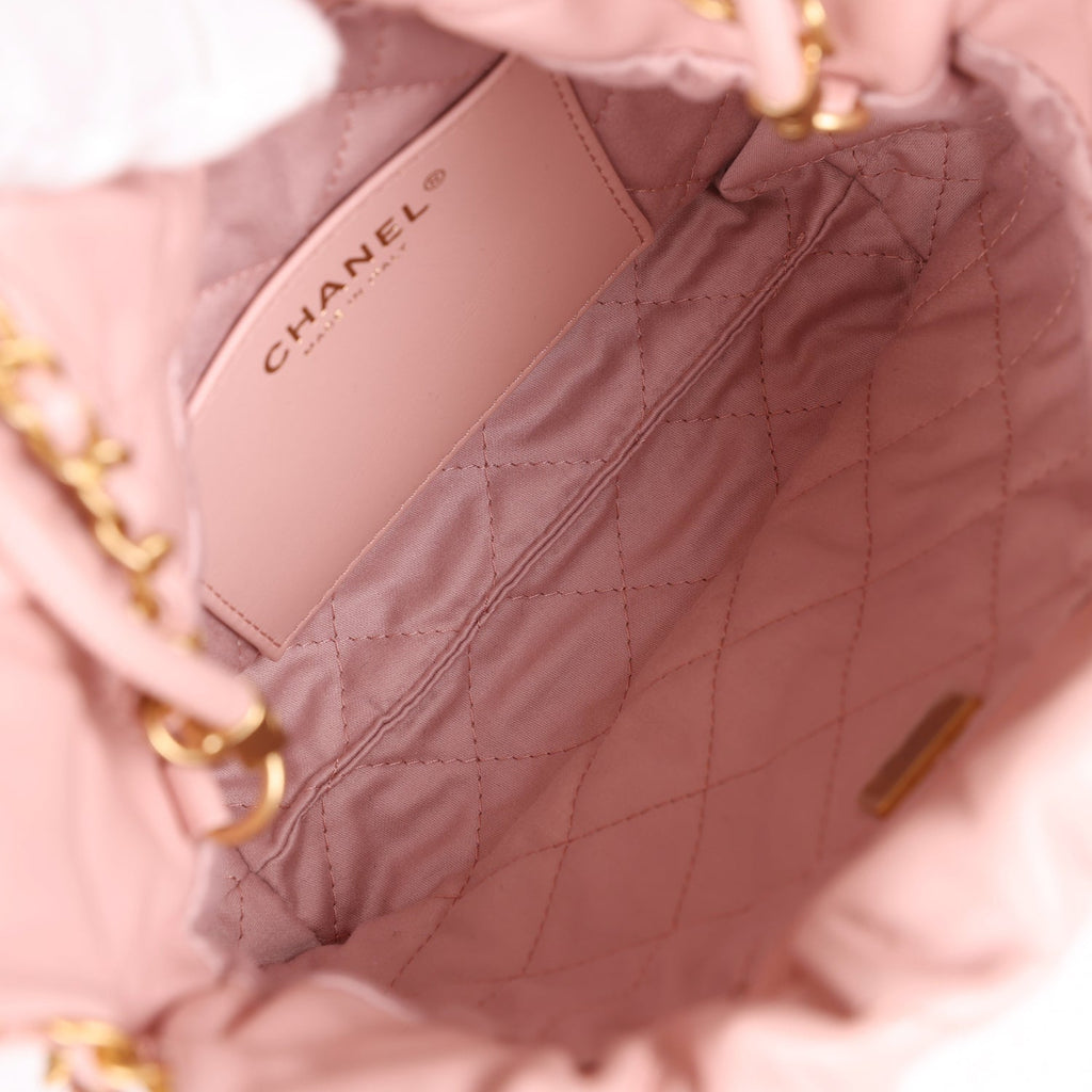 Chanel Mini 22 Bag Pink Calfskin Gold Hardware