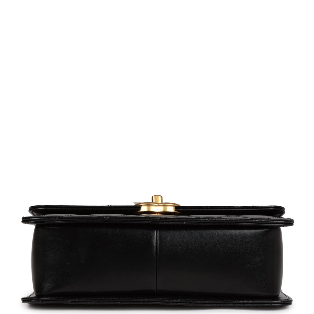 Chanel Small Perfect Fit Flap Black Shiny Calfskin Brushed Gold Hardware