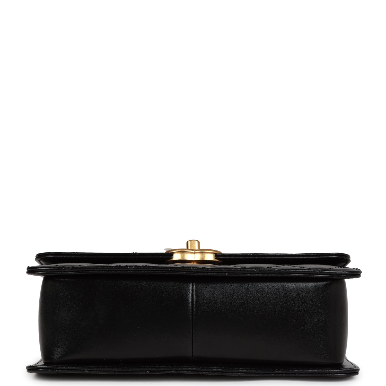 Chanel Small Perfect Fit Flap Black Shiny Calfskin Brushed Gold Hardware