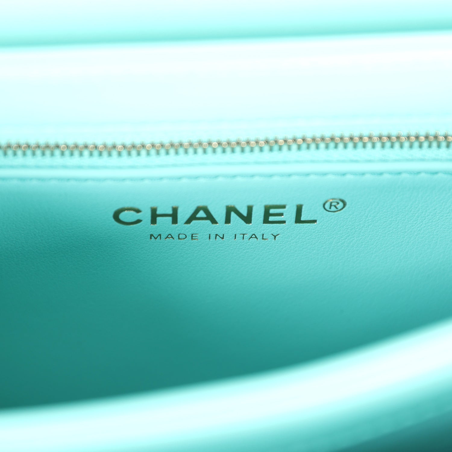 Chanel Mini Trendy CC Flap Bag Turquoise Lambskin Light Gold Hardware