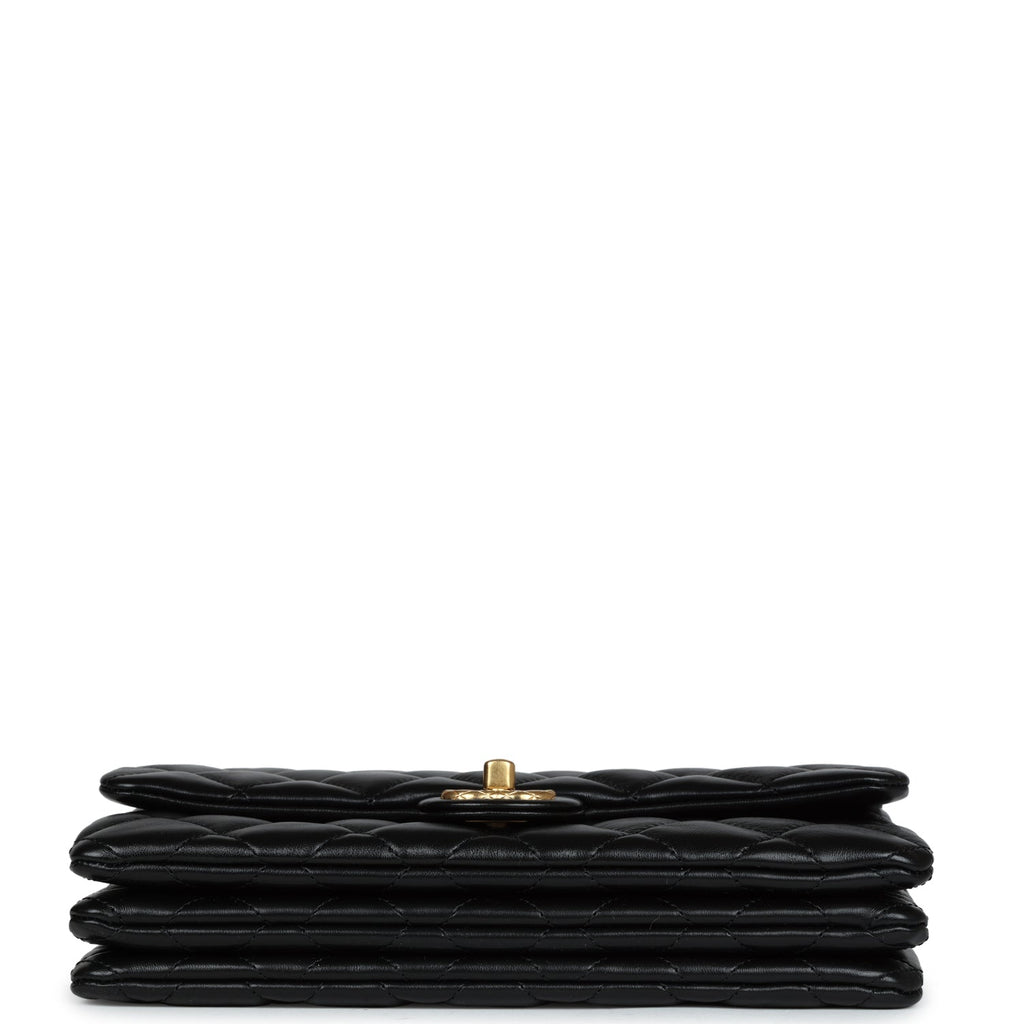 Chanel Small Crush Flap Bag Black Shiny Aged Calfskin Brushed Gold Hardware