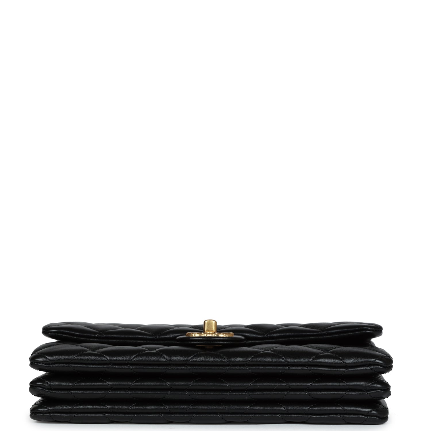 Chanel Small Crush Flap Bag Black Shiny Aged Calfskin Brushed Gold Hardware