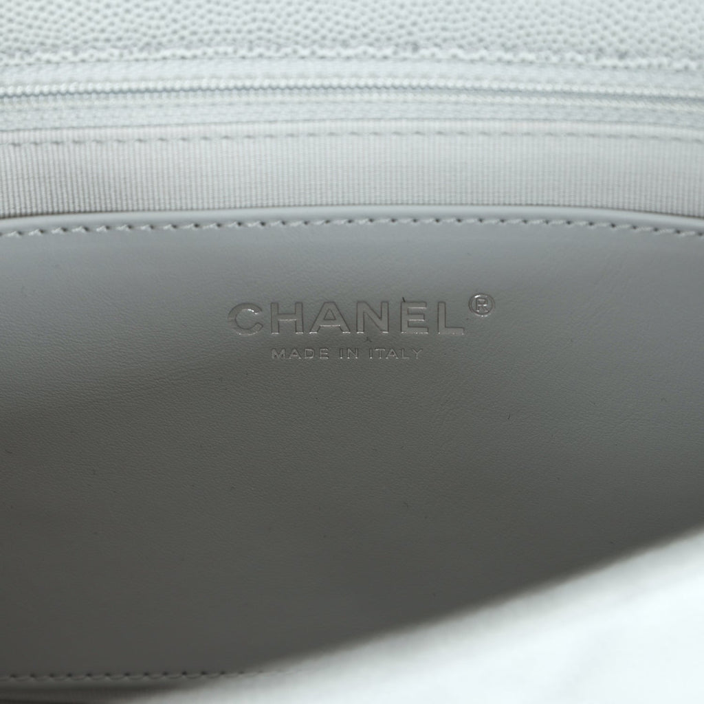 Chanel Small Flap Bag Grey Ombre Caviar Lacquered Metal Hardware